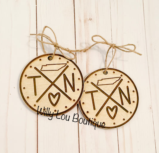 Round Tennessee Ornament